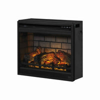 23.75 Inch Metal Fireplace Inset with 7 Level Temperature Setting, Black - BM227444