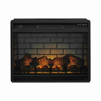 31.25 Inch Metal Fireplace Inset with 7 Level Temperature Setting, Black - BM227445
