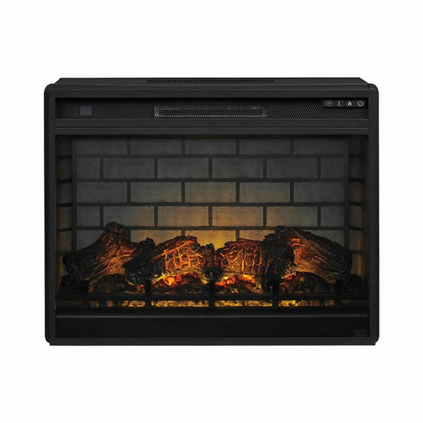 31.25 Inch Metal Fireplace Inset with 7 Level Temperature Setting, Black - BM227445