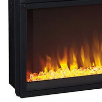 57 Inch Metal Fireplace Inset with 6 Level Temperature Setting, Black - BM227446