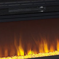 57 Inch Metal Fireplace Inset with 6 Level Temperature Setting, Black - BM227446