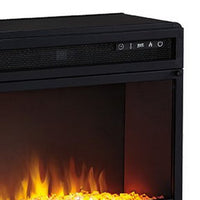 57 Inch Metal Fireplace Inset with 6 Level Temperature Setting, Black - BM227446