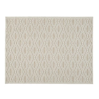 Rectangular Polypropylene Rug with Geometric Pattern, Medium, Beige - BM227544