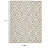 Rectangular Polypropylene Rug with Geometric Pattern, Medium, Beige - BM227544