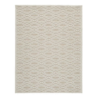 Rectangular Polypropylene Rug with Geometric Pattern, Medium, Beige - BM227544