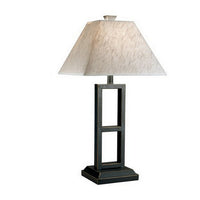 Geometric Metal Body Table Lamp with Fabric Shade, Set of 2,Black and White - BM227561