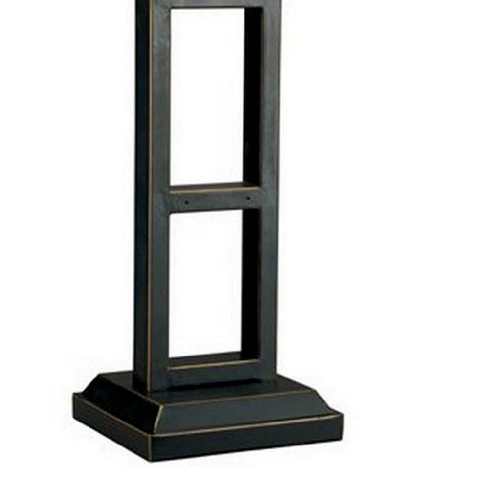 Geometric Metal Body Table Lamp with Fabric Shade, Set of 2,Black and White - BM227561