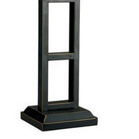 Geometric Metal Body Table Lamp with Fabric Shade, Set of 2,Black and White - BM227561