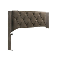 Wooden Eastern king Bed with Button Tufted Headboard, Gray and Brown - BM228553
