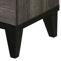 2 Drawer Wooden Nightstand with Grains and Angled Legs, Gray - BM228557