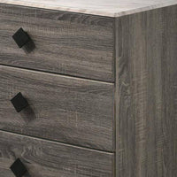 4 Drawer Wooden Chest with Grains and Angled Legs, Gray - BM228560