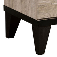 2 Drawer Wooden Nightstand with Grains and Angled Legs, Cream - BM228561