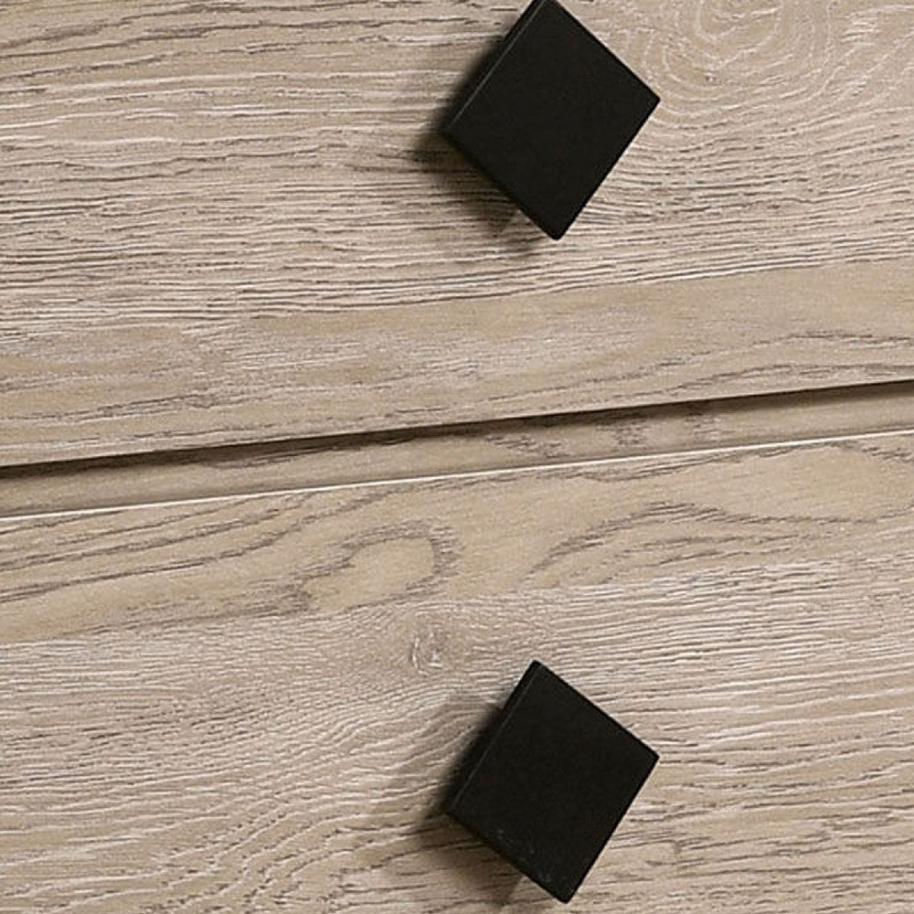 2 Drawer Wooden Nightstand with Grains and Angled Legs, Cream - BM228561