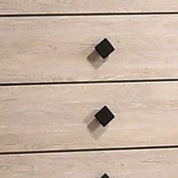 4 Drawer Wooden Chest with Grains and Angled Legs, Cream - BM228564