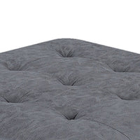 Contemporary Leatherette Rectangular tufted Ottoman, Gray - BM228583