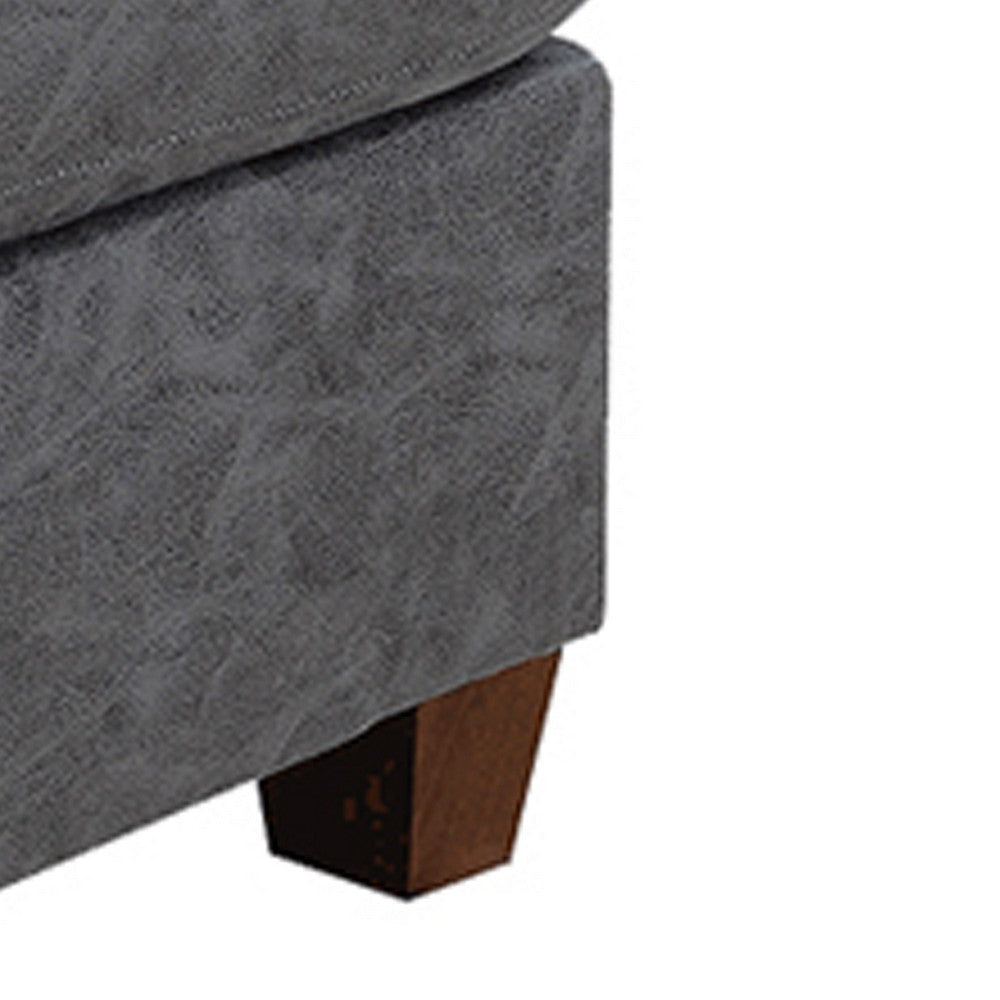 Contemporary Leatherette Rectangular tufted Ottoman, Gray - BM228583
