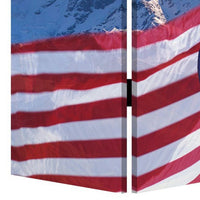American Flag Printed Wood and Canvas 3 Panel Screen, Multicolor - BM228608
