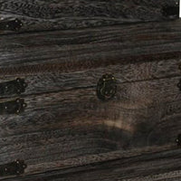 Wooden Lift Top Storage Box with Grain Details, Set of 3, Gray - BM228639