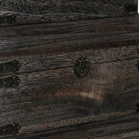 Wooden Lift Top Storage Box with Grain Details, Set of 3, Gray - BM228639