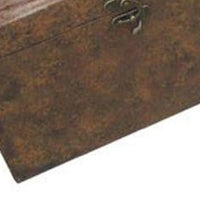 Wooden Lift Top Storage Box with Grain Details, Set of 3, Brown - BM228640