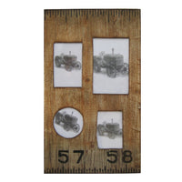 Rectangular Distressed Wooden Frame with 4 Photo Slots, Brown - BM228641