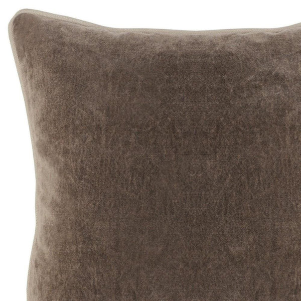 18 X 18" Throw Pillow with Piped Edges, Taupe Brown By Casagear Home