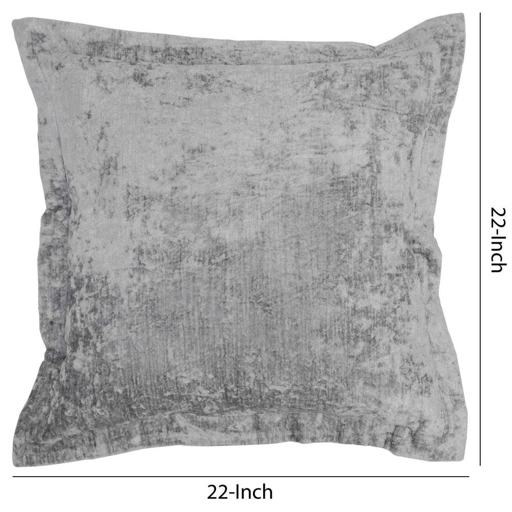 22 X 22" Fabric Throw Pillow with Flanged Edges, Gray By Casagear Home