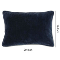 20 X 14" Fabric Throw Pillow with Piped Edges, Navy Blue By Casagear Home