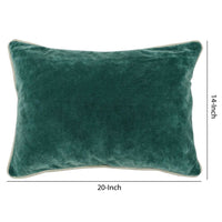 20 X 14" Fabric Throw Pillow with Piped Edges,Teal Green By Casagear Home