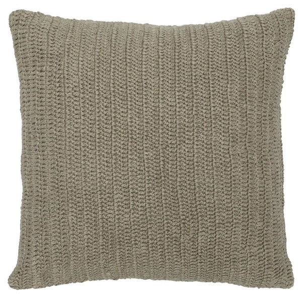 22 x 22" Throw Pillow with Hand Knit Details, Brown By Casagear Home