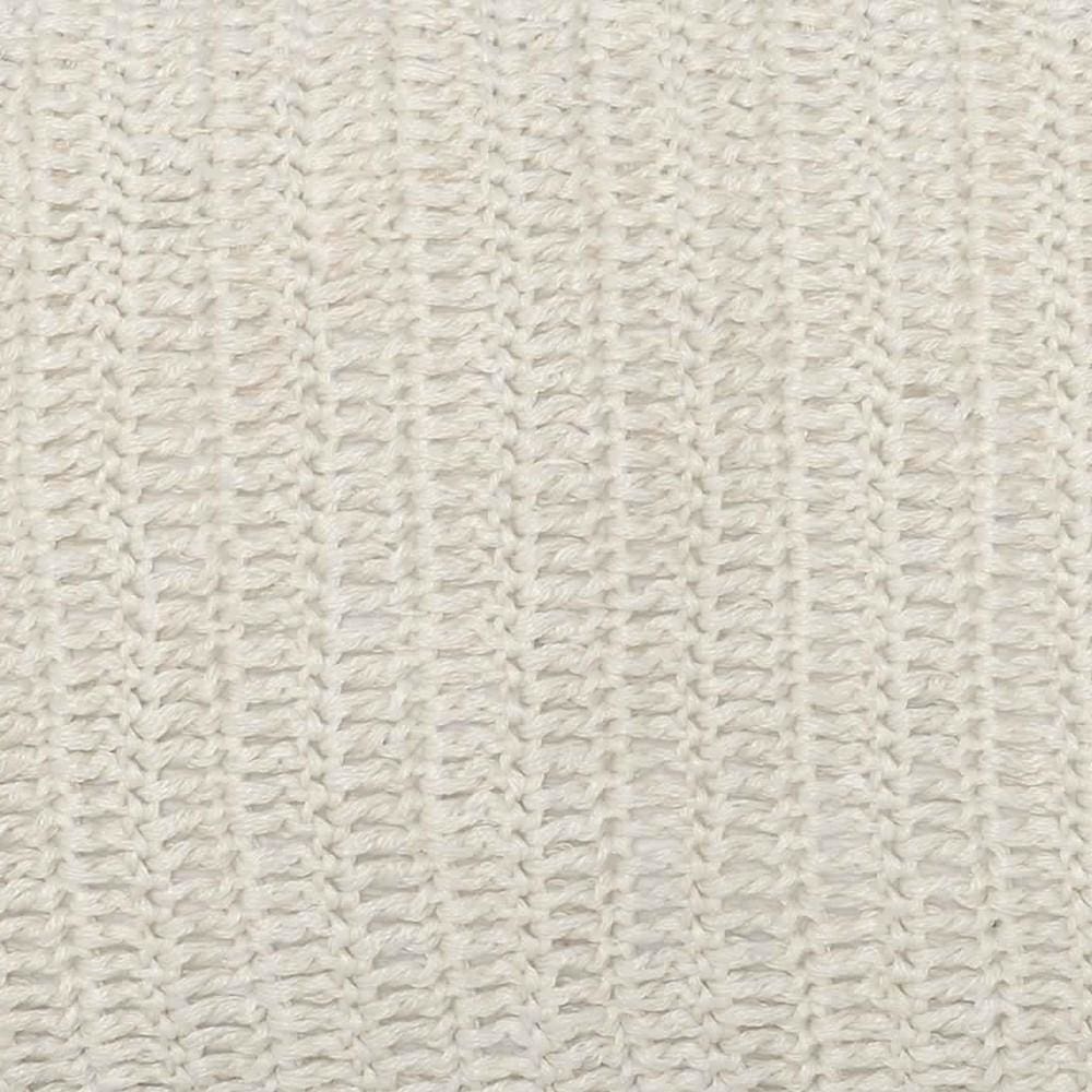 26 x 14" Throw Pillow with Hand Knitted Details, White By Casagear Home