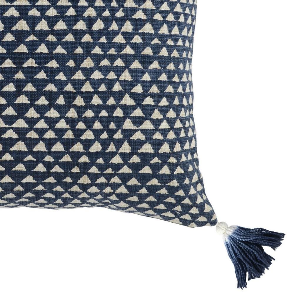 20 x 20" Geometric Pattern Throw Pillow, Blue and White By Casagear Home