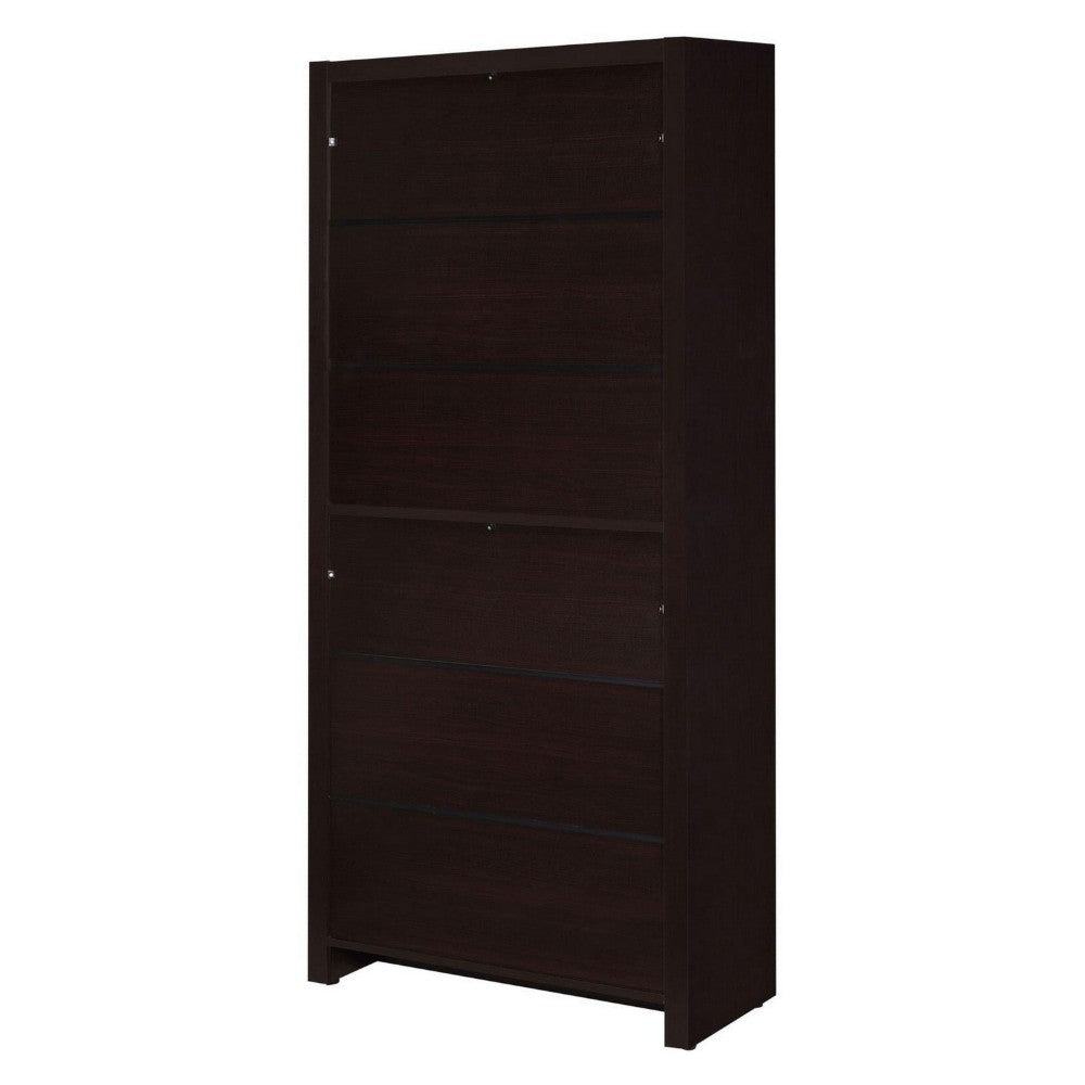 Wooden Bookcase with 3 Shelves and 1 Drawer, Dark Brown - BM229684