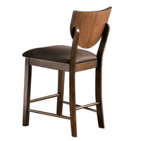 Fabric Counter Height Chair with Sloped Open Back,Set of 2, Walnut Brown - BM230003