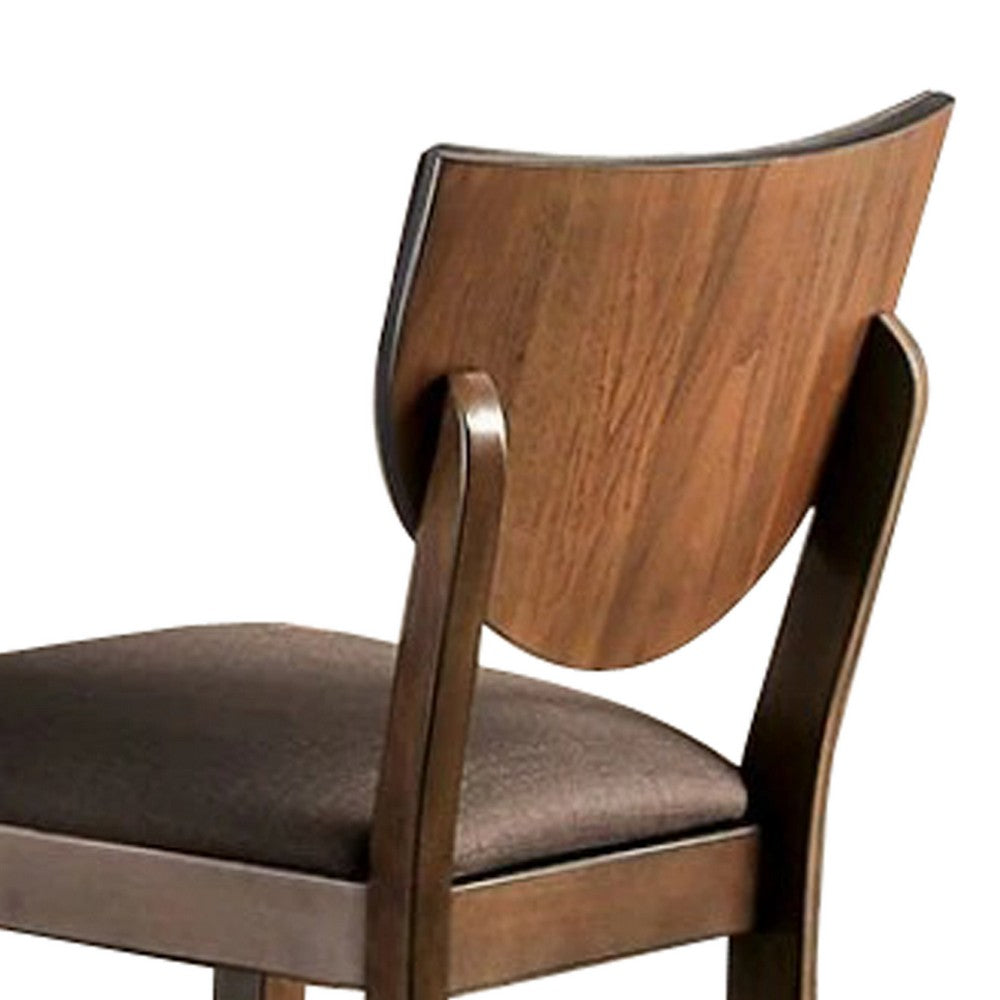 Fabric Counter Height Chair with Sloped Open Back,Set of 2, Walnut Brown - BM230003