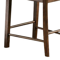 Fabric Counter Height Chair with Sloped Open Back,Set of 2, Walnut Brown - BM230003