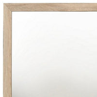 Square Shaped Wooden Mirror with Rough Hewn Texture, Brown - BM230135