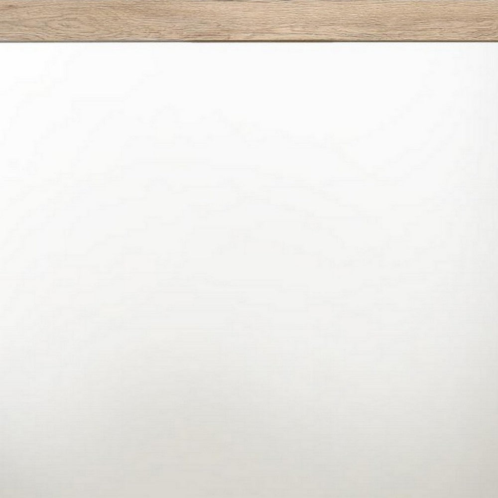 Square Shaped Wooden Mirror with Rough Hewn Texture, Brown - BM230135