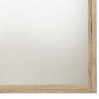 Square Shaped Wooden Mirror with Rough Hewn Texture, Brown - BM230135
