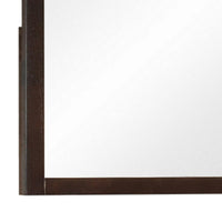 Rectangular Wooden Frame Mirror with Leatherette Panels, Brown  - BM230501