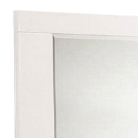 Rectangular Wooden Frame Mirror with Mounting Hardware, White  - BM230509