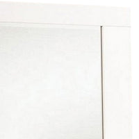 Rectangular Wooden Frame Mirror with Mounting Hardware, White  - BM230509