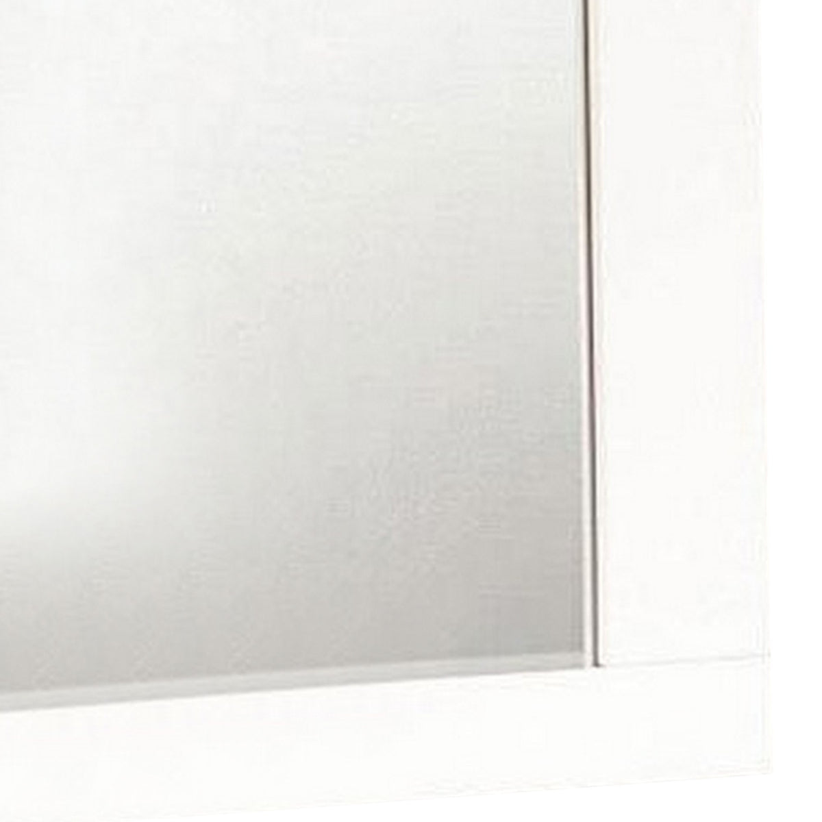 Rectangular Wooden Frame Mirror with Mounting Hardware, White  - BM230509