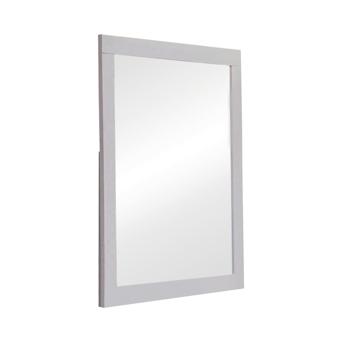 Wooden Frame Mirror with Mounting Hardware, White  - BM230512