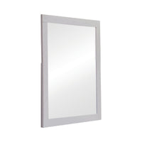 Wooden Frame Mirror with Mounting Hardware, White  - BM230512