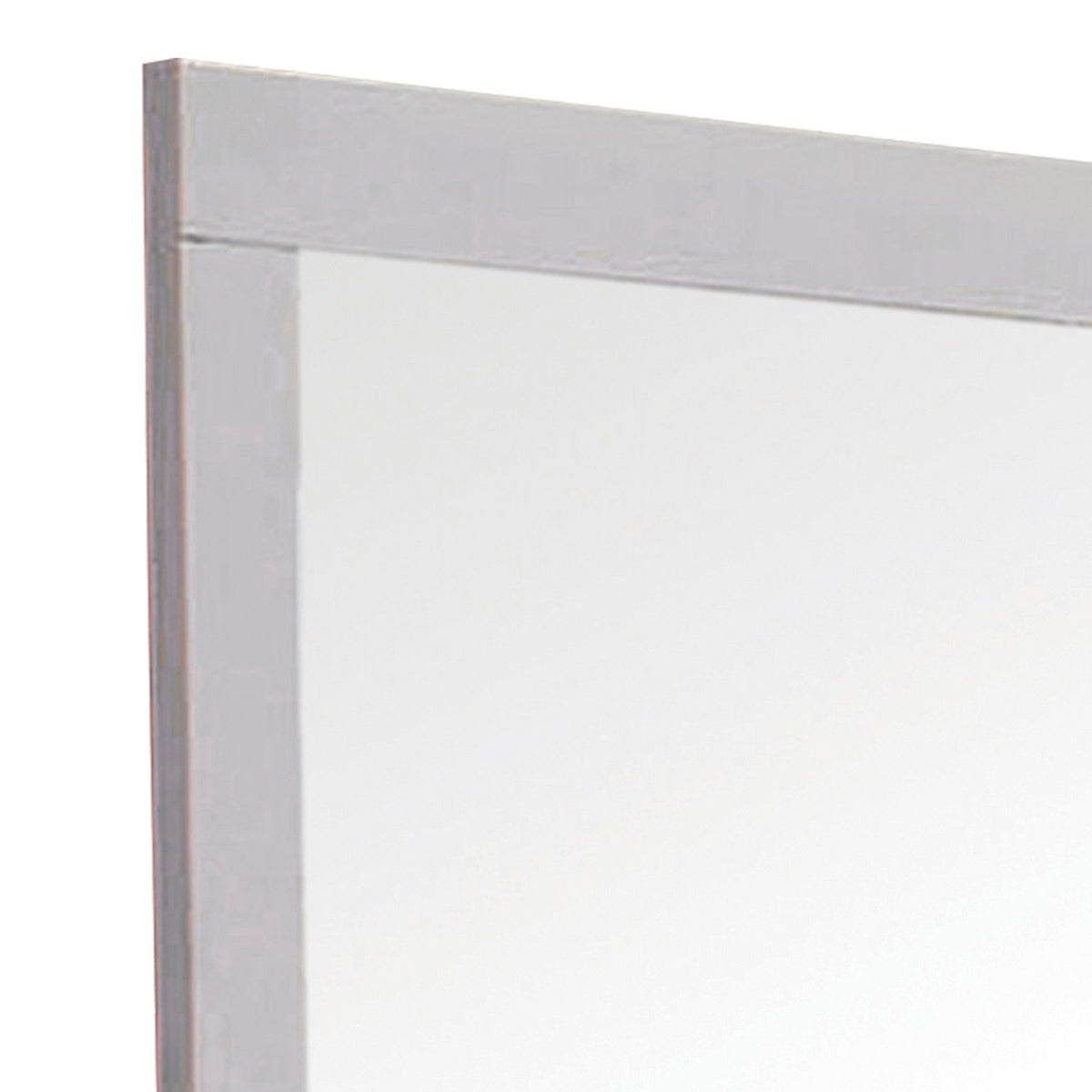 Wooden Frame Mirror with Mounting Hardware, White  - BM230512