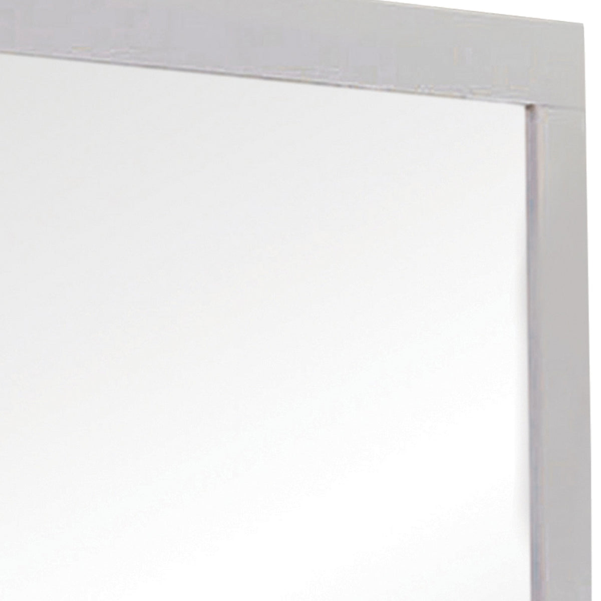 Wooden Frame Mirror with Mounting Hardware, White  - BM230512
