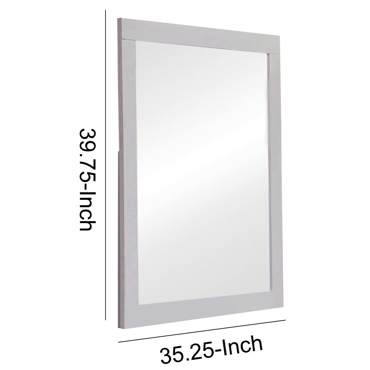 Wooden Frame Mirror with Mounting Hardware, White  - BM230512