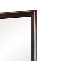 Molded Wooden Frame Mirror with Mounting Hardware, Dark Brown