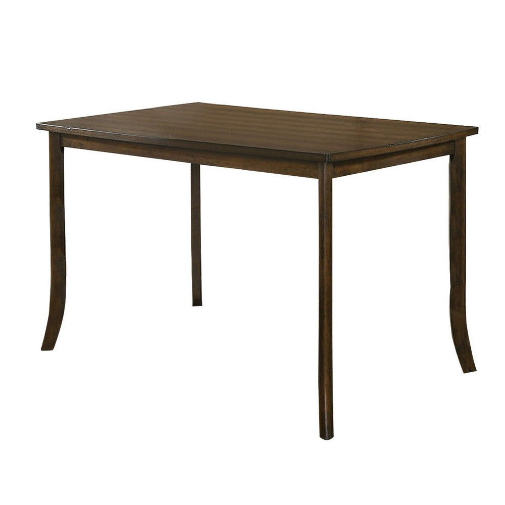 Rectangular Wooden Top Counter Height Table with Saber Legs, Brown - BM230597